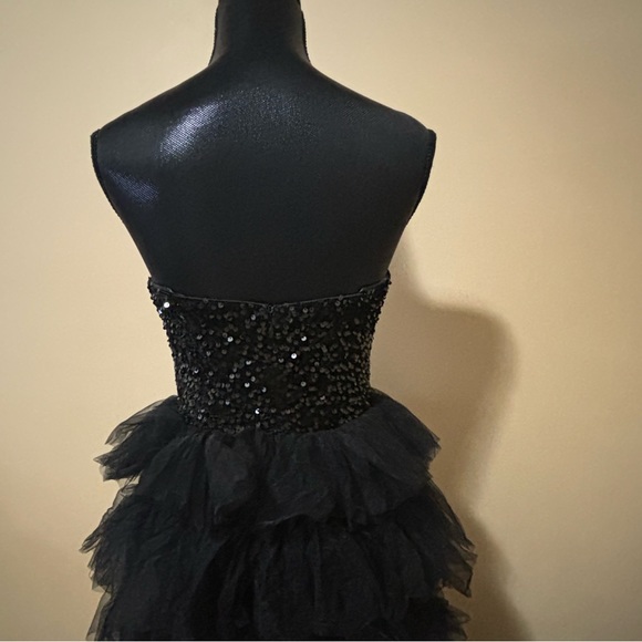 Black Long Gown Contrast Sequin - Picture 2 of 2
